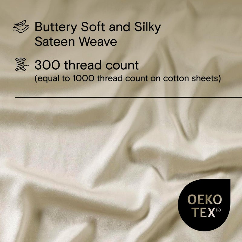 Sijo AiryWeight Tencel Sheet Set, 100% Lyocell Derived from Eucalyptus, Buttery Soft, Architectural Digest Best Cooling Sheets Winner - 3pc - 2 Pillowcases 1 Fitted (Fog, Queen) - Image 3